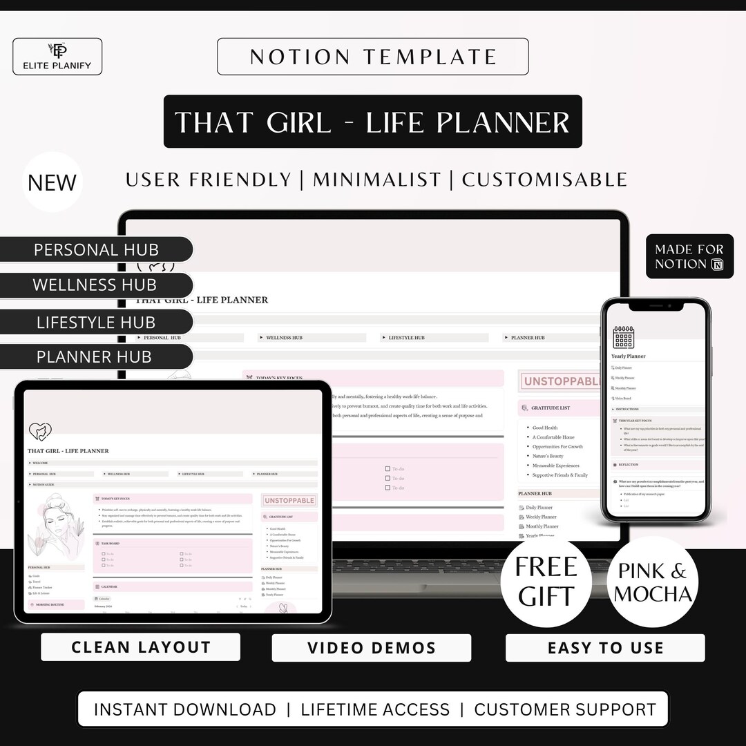 That Girl Planner | Notion Template | Ultimate Notion Life Planner ...