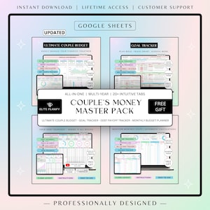 Couple Budget Spreadsheet Bundle Google Sheets | Ultimate Couple Budget, Debt Tracker, Goals  Tracker & Monthly Budget Planner