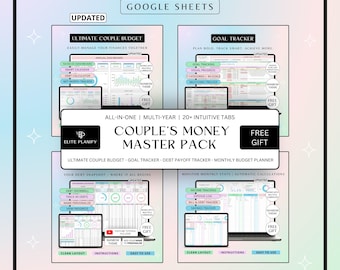 Couple Budget Spreadsheet Bundle Google Sheets | Ultimate Couple Budget, Debt Tracker, Goals  Tracker & Monthly Budget Planner