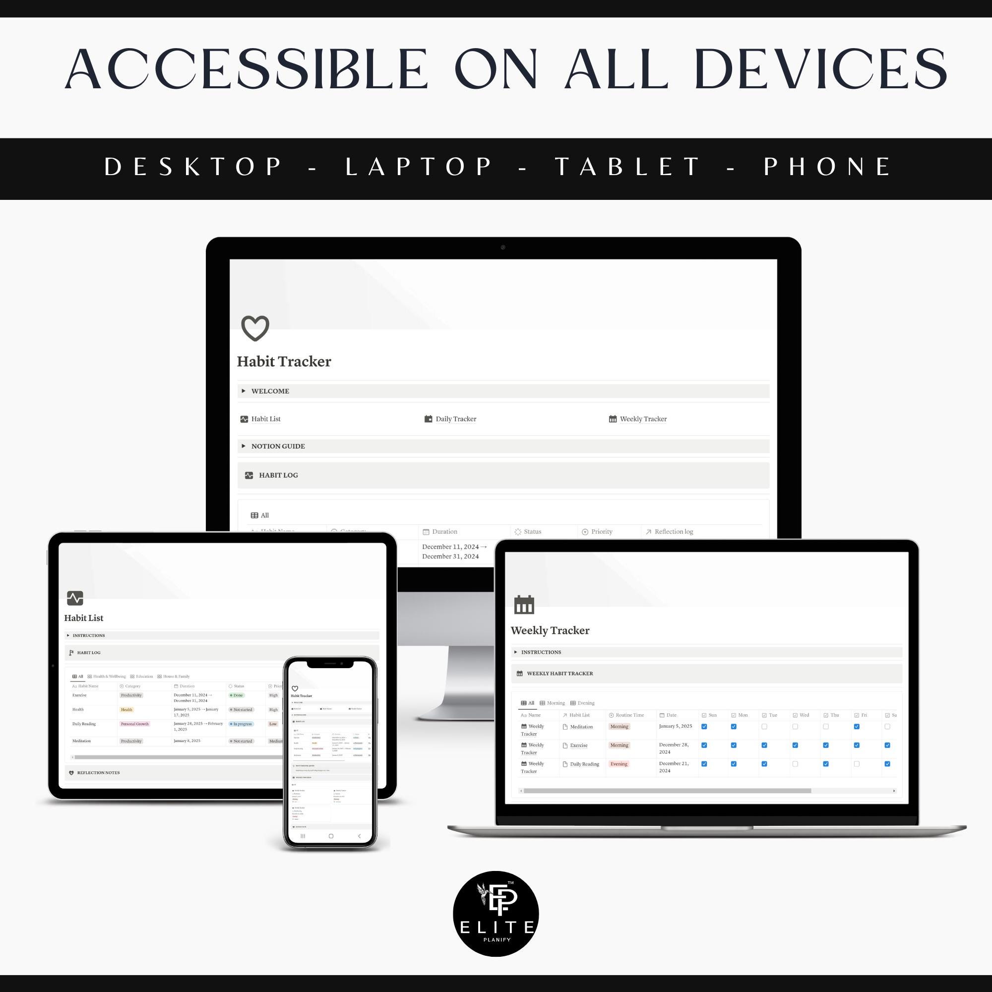 Szablon Notion do śledzenia nawyków Dzienny i tygodniowy tracker