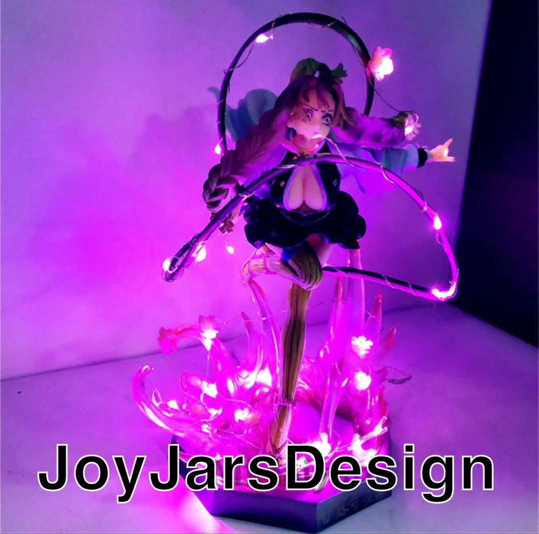 Mitsuri Kanroji Figure, Demon Slayer Anime, LED Light Art, Handmade
