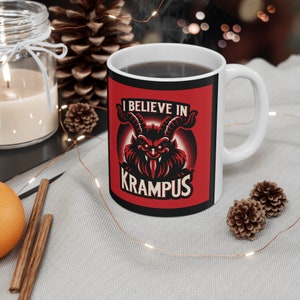 Ceramic Mug 11oz, Coffee, I Believe in Krampus Mug, Krampus, Gift For Bestie, For Her, Christmas, Funny Mugs, Humor, Awkward, Xmas