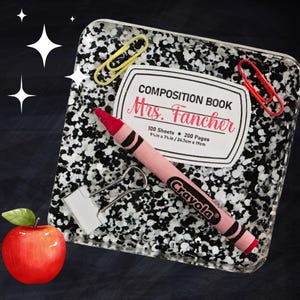 Teacher Coasters Personalized – Custom Paperweight With School Supplies ...