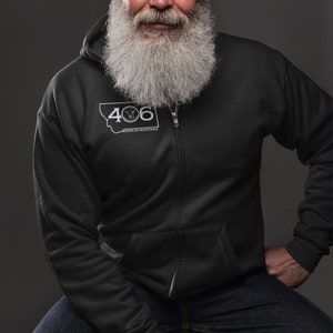 406 Montana State - Born in Montana - Unisex Heavy Blend™ Full Zip Hooded Sweatshirt