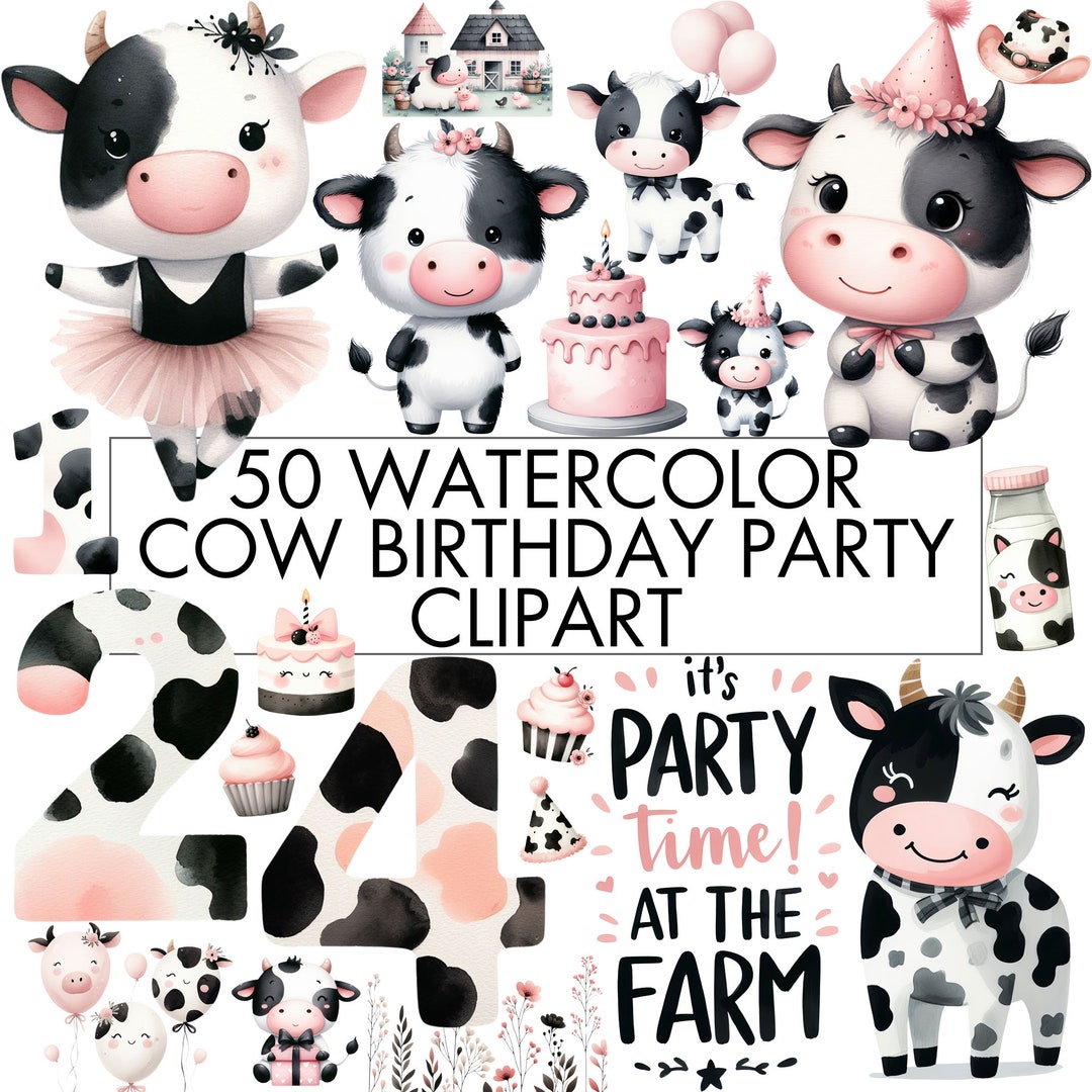 Cow Birthday Party Clipart Bundle Cute Cow For Baby Shower Cow Il 1080xN.5880979698 4ne2