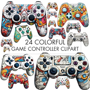 Game Controller Clipart, Transparent Gaming Console Controller Clipart, Colorful Gamer Clipart, High Quality Commercial Use Clipart Bundle