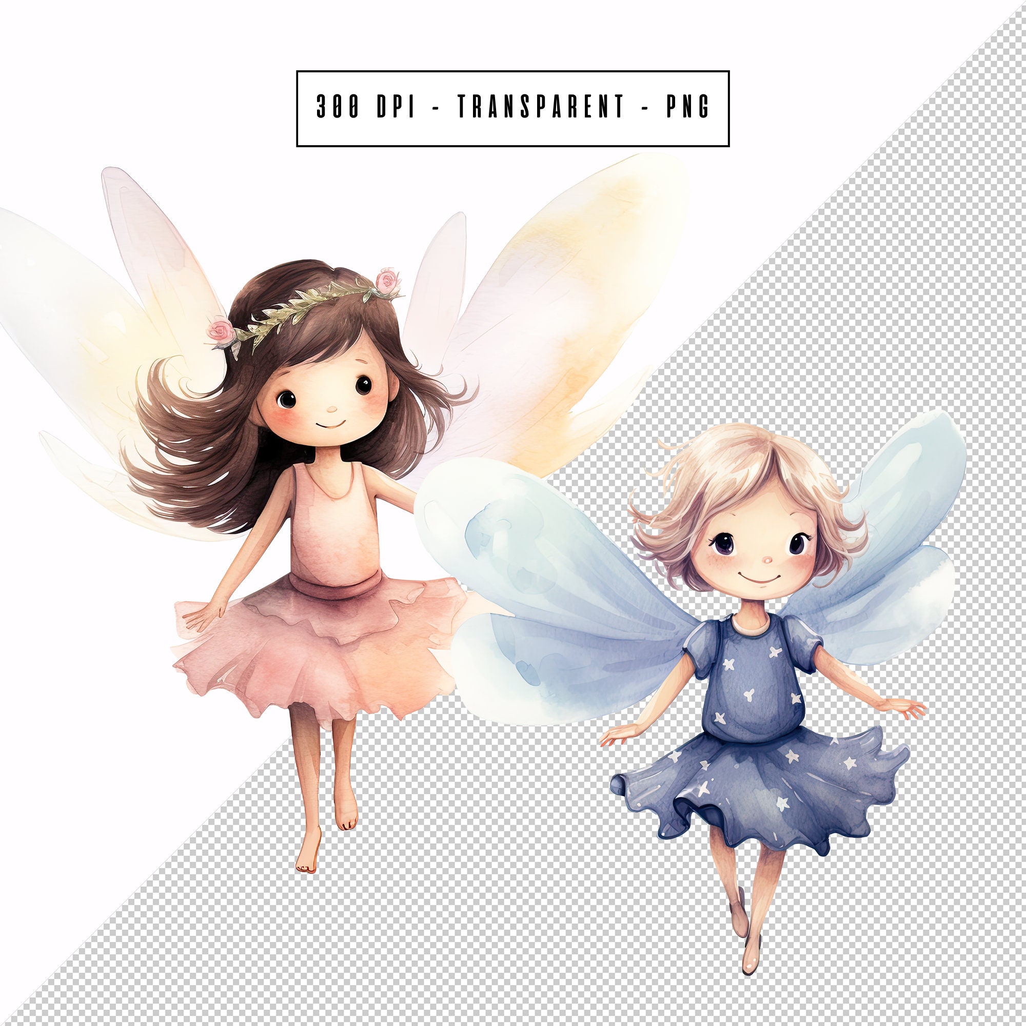Watercolor Fairy Garden Clipart Bundle: 31 PNG Illustrations ...