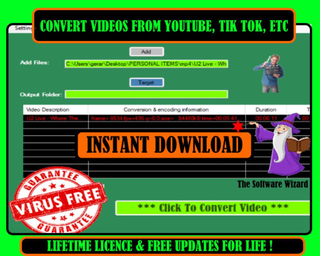 Video Converter Software, Digital Product Download, Instant Download