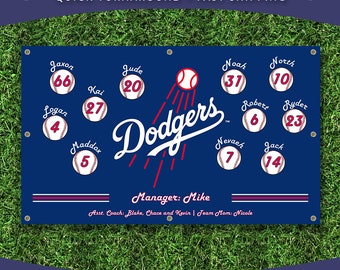 Custom Los Angeles Dodgers Little League Baseball Team Banner – Choose your size