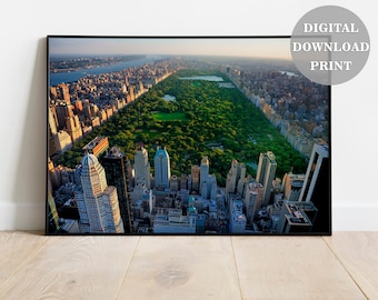 New York Central Park Top View Digital Download Poster Instant Download Print