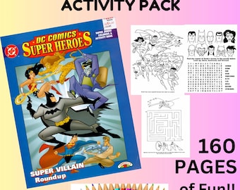 DC Comics Super Heroes, Coloring & Activity Book - Birthday, Party Activities Printable Superhero Art - Kids Superhero Coloring Book Pages