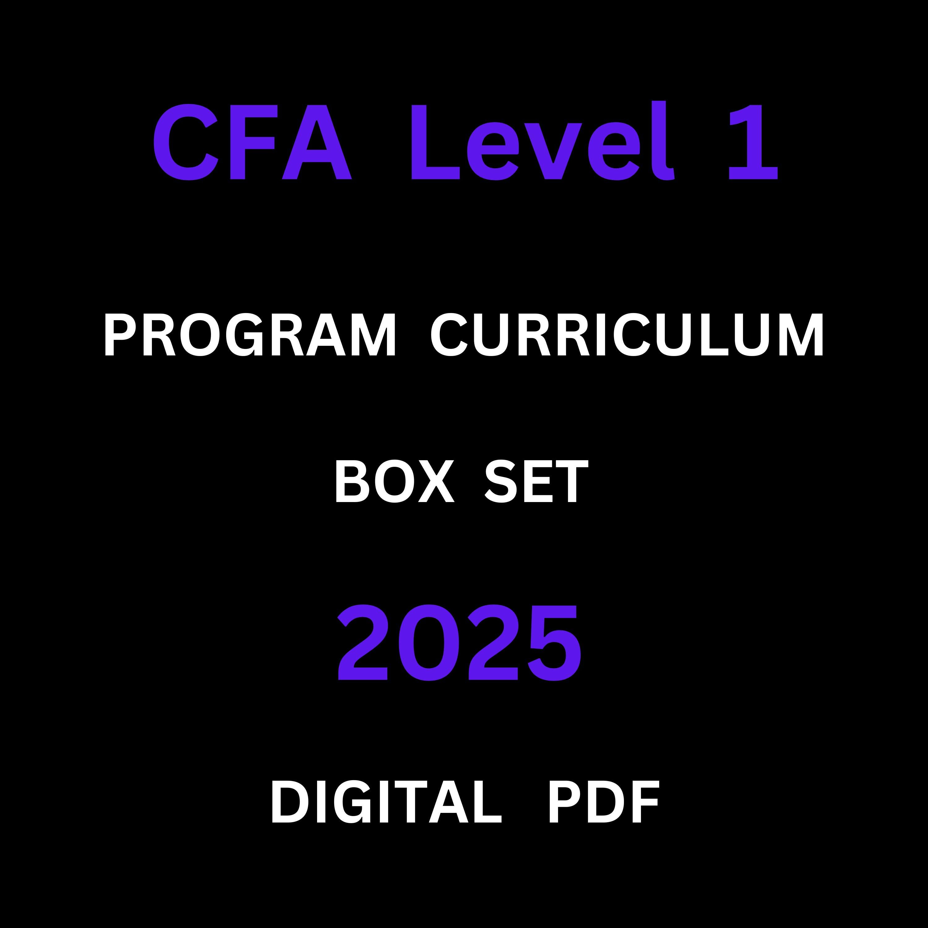 CFA Level 1 2025 - Digital PDF - Exam Preparation - Program