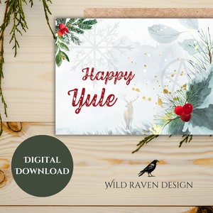 Yule Greeting Card | Winter Solstice Greeting Card | Pagan Greeting Card | Winter Solstice Cards | Yule Cards | Watercolor Greeting Cards