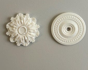 1:12 Scale Ceiling Rose | French Provincial Dollhouse Moulding | Miniature Ceiling Medallion | Dollhouse Lighting Detail