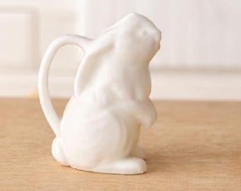 1:12 Scale white rabbit jug/pitcher