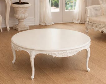 1:12 Scale French Coffee Table – Dollhouse Miniature Living Room Table – Ornate European Style
