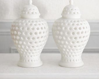 1:12 Mini White Ginger Jar – Hamptons Dollhouse Decor – Coastal Provincial - 1 Jar