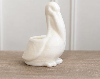 1:12 Scale Miniature Pelican Planter | Hamptons Coastal Dollhouse Decor | 3D Printed Coastal Bird Pot | Farmhouse Miniature