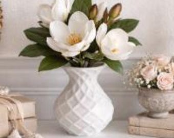 1:12 Scale Lattice Design Vase, Dollhouse, 1 piece