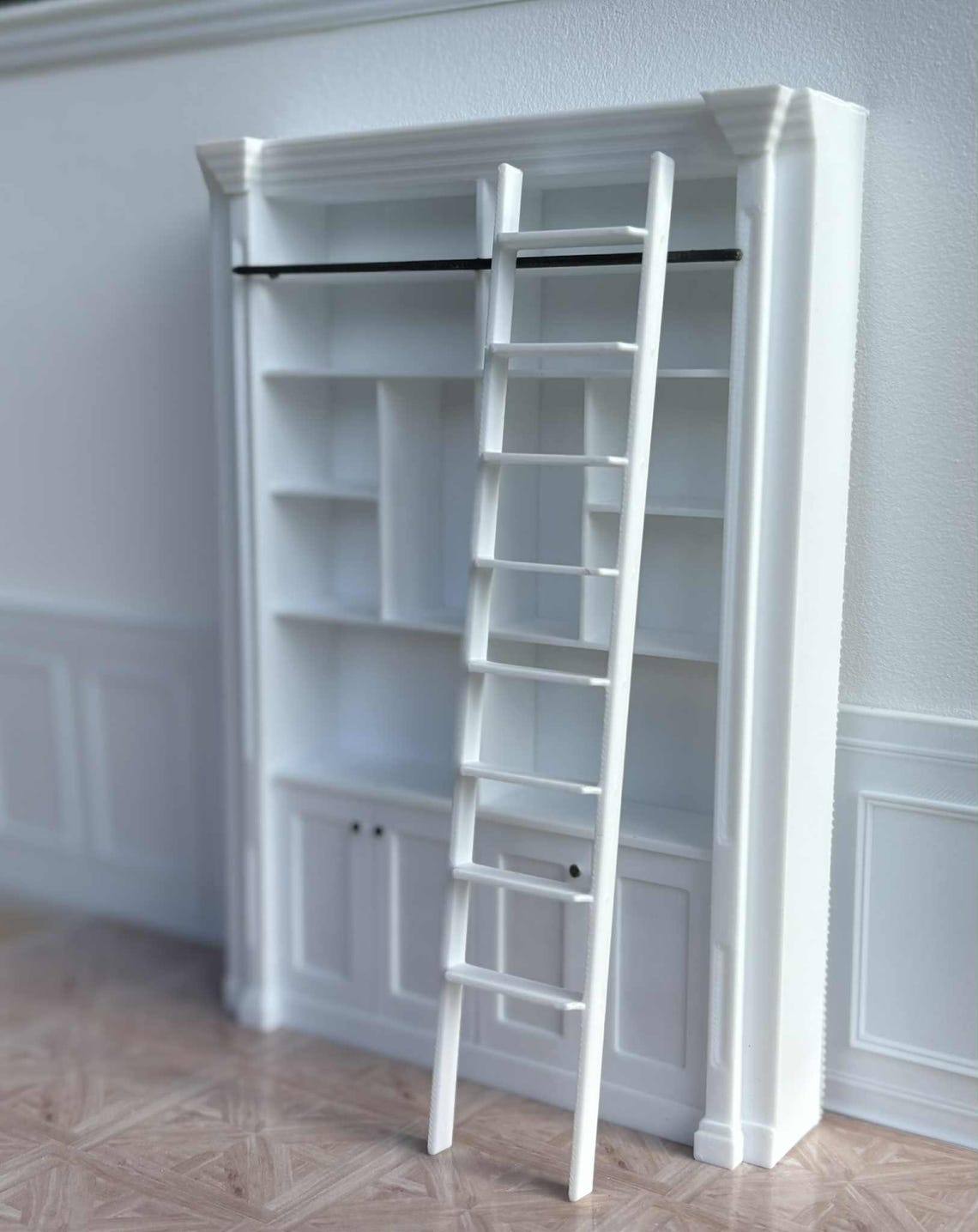 Hamptons Style Bookcase With Ladder. Home Library, 1:12 Scale - Etsy UK
