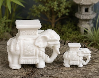 Elephant Garden Stool / Planter – Miniature Dollhouse Decor – Available in 1/6 or 1/12 Scale – 3D Printed
