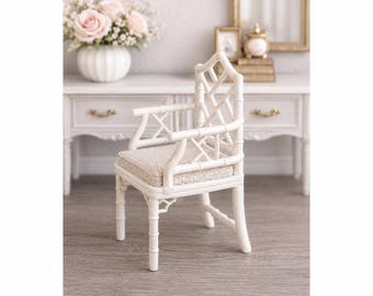 Dollhouse Miniature Chippendale Carver Armchair, 1:12 scale