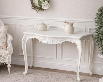 1:12 Scale French Console Table – Dollhouse Miniature Furniture – Ornate European Style
