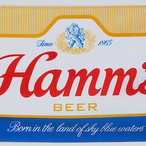 Hamms Beer Banner Sign, Man Cave Decor, Bar Pub Sign, Breweriana Collectible, Oktoberfest Gift