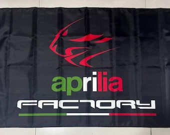 Aprilia Flag, Racing Motorcycle Decor, Garage Wall Art, Man Cave Decor, Racing Fan Gift