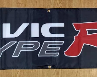 Civic Banner Flag Gift Birthday Fans Enthusiast Si Garage Type Coupe Jdm Type-R Decor Racing 2001-2005 Shop