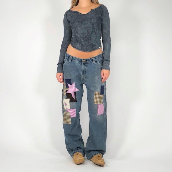 Vintage Patchwork Jeans - image 1
