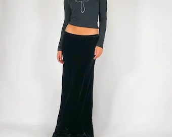 Vintage 90s Gothic Velvet Skirt