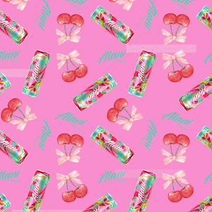 SEAMLESS Alani Cherry Twist Fabric Pattern,  Trendy PNG Preppy Design Digital Download, Positive Quote Cute Aesthetic,  Commercial Use