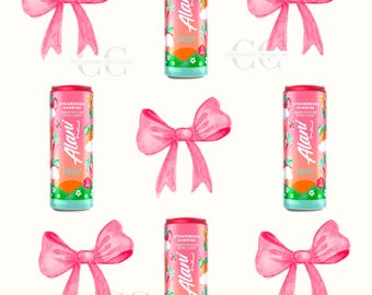 Alani strawberry Sunrise, Pink Bow Trendy PNG Preppy Design Digital Download, Positive Quote Cute Aesthetic, Sublimation, Commercial Use