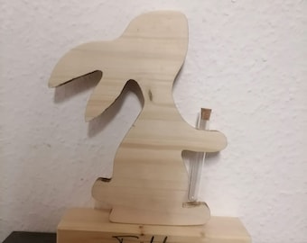 Svg Datei Lasercutting Hase mit Reagenzglas Vase