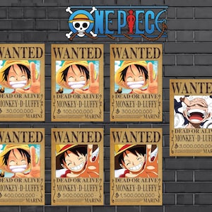 Anime Steckbrief Vollfarbe, Steckbrief One Piece 300 DPI, JPG BUNDLE | Hochwertiger sofortiger digitaler Download