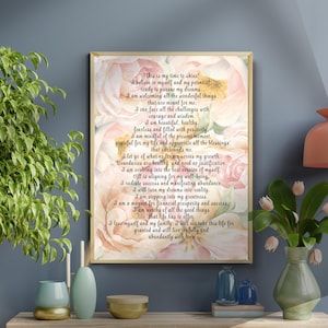Affirmation Card Printable Digital Download Affirmation for Her Positive Affirmations Gift for Her One Page Affirmation Card