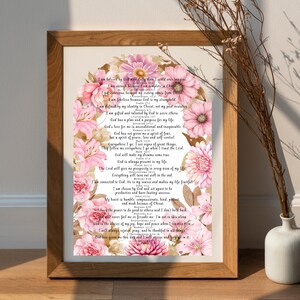 Biblical Affirmation Card Christian Affirmations Bible Scripture Card Positive affirmation Digital Download Gift Cards Printable Card