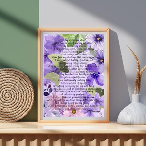 Daily Affirmation Card for Women Positive Affirmations Gift for Her Christmas Gift One Page Affirmation Card Printable Instant Download