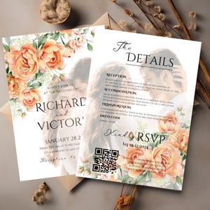 Elegante Hochzeitseinladung Vorlage Bearbeitbare Sofortiger Download 5x7 Hochzeitseinladungskarte Doppelseitig