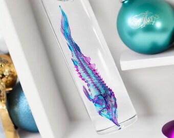 Mysterious Transparent Stained Fish Skeleton Specimen,Real Stained Specimen,Bleached Stained ,Vintage Decoration,In the bottle