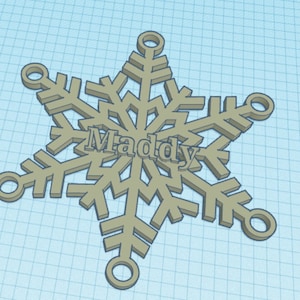 Adorno de copo de nieve con impresión personalizada en 3D