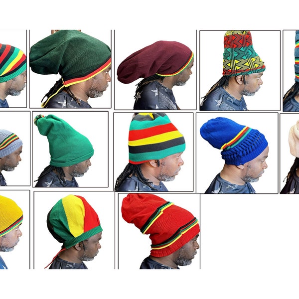 Trendy Stripped Rastafarian Hats Unisex Knitted Beanie Classic Color block Outdoor Streetstyle colorful Jamaican Raggae Men Women Skully Hat