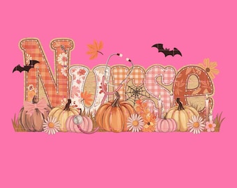Spooky Nurse PNG funny trendy Halloween fall pumpkin autumn floral stethoscope quote digital clipart gift tshirt sticker popular spooky cute