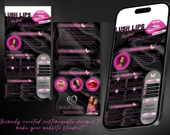 DIY Acuity Scheduling Template, Lip Filler Acuity Website , Acuity Banner Editable Pink Black theme, Lip Filler Aesthetician Template, Canva