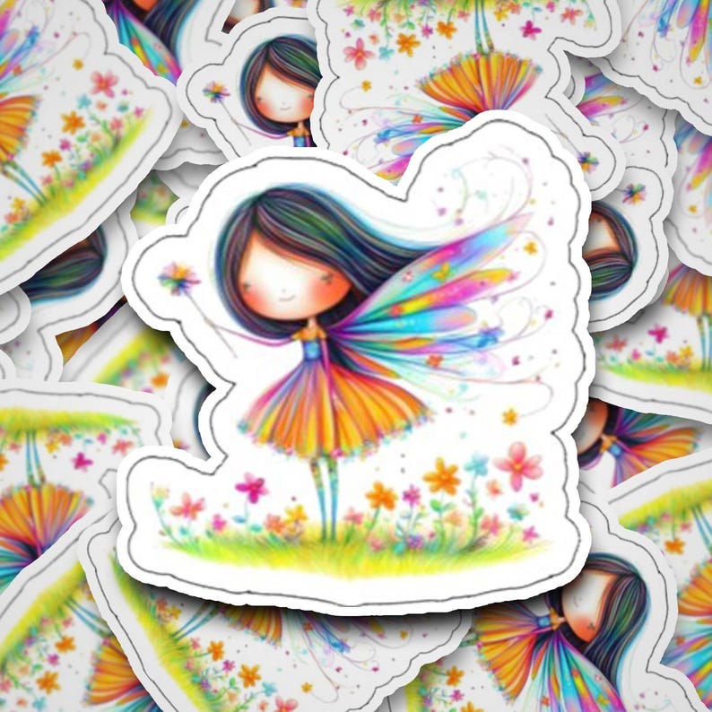 Fairy Flying Sticker Stickers - Laminated - (9 Designs) Fairy -little Fairy - Whimsical ...