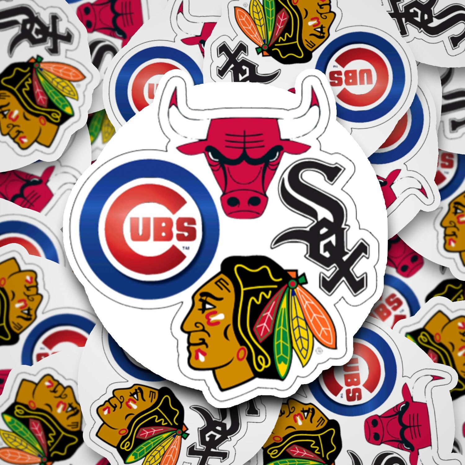 Stickers - Laminated - (2 Designs) Sports - Chicago - Basketball ...