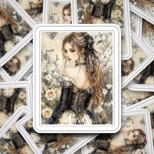 Stickers - Laminated - (10 Designs) Junk Journal Stickers - Junk Journaling - Scrapbooking - Victorian Era - Lady - Decal - Laptop Decal