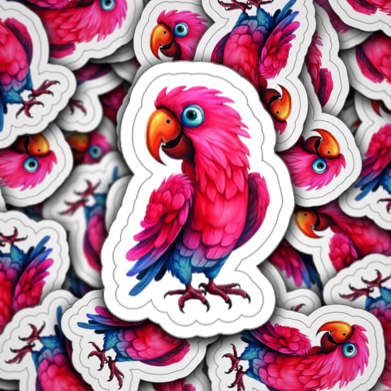 Stickers - Laminated - (4 Designs) Birds - Parrots - Parrot - Etsy