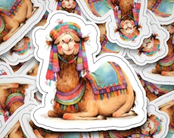 Stickers - Laminated - (10 Designs) Camel - Cute -  - Quirky - Arabian Camel - Middle Eastern Animal